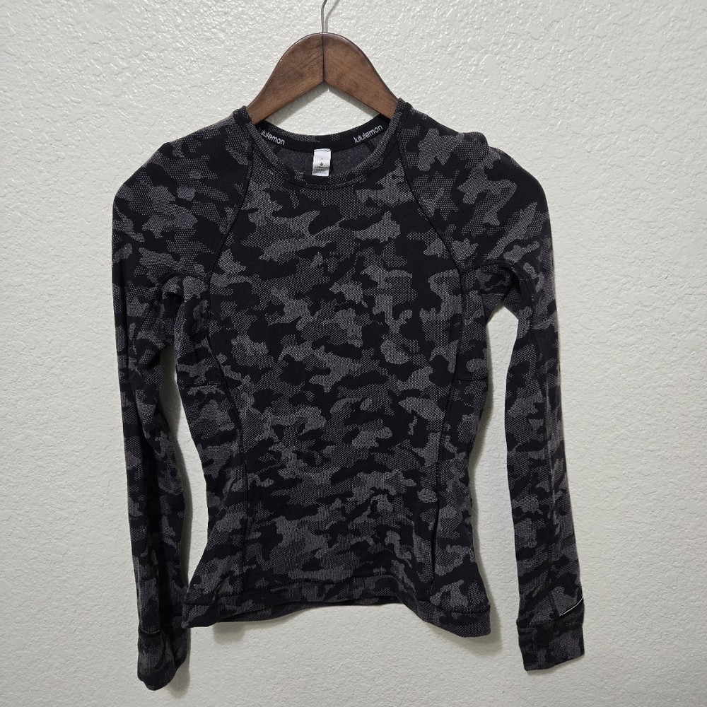 Lululemon Runderful Long Sleeve Shirt Black Camo Running